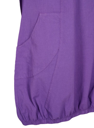 Kortermet kjole i bomull, Deep Lavender, Packshot image number 3