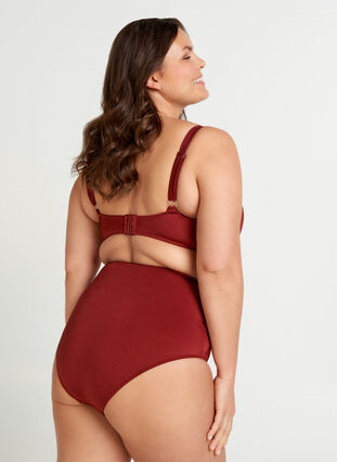 Bikinitopp med draperinger, Rusty Red, Model image number 1