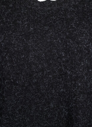 Zizzi Kort strikket kjole med bølget fold og splitt, Grå, Packshot image number 2