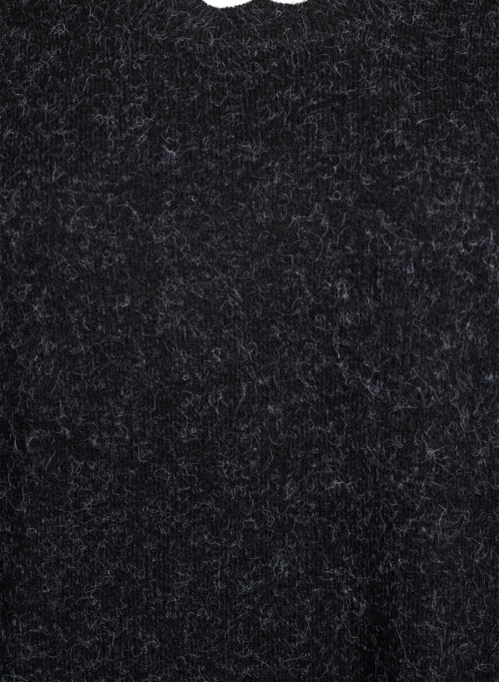 Kort strikket kjole med bølget fold og splitt, Grå, Packshot image number 2