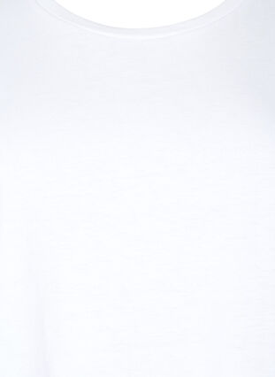 Zizzi Kortermet T-skjorte i bomullsblanding, Hvit, Packshot image number 2