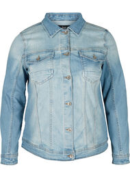 Lys denimjakke med brystlommer, Light blue denim