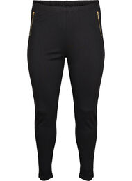 Viscose-leggings med glidelåsdetaljer, Black Zipper