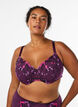 Polstret BH med blomsterbroderi, Lilla, Model image number 0