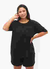 Bluse med 1/2-ermer, Black, Model