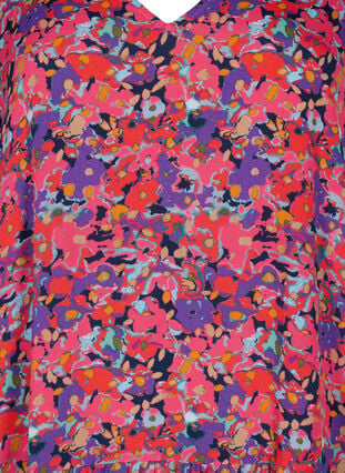 Viskose tunika med A-fasong, Pink Small FL. AOP, Packshot image number 2