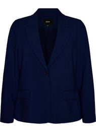 Klassisk blazer med enkel knappelukking og lommer, Bl&aring;