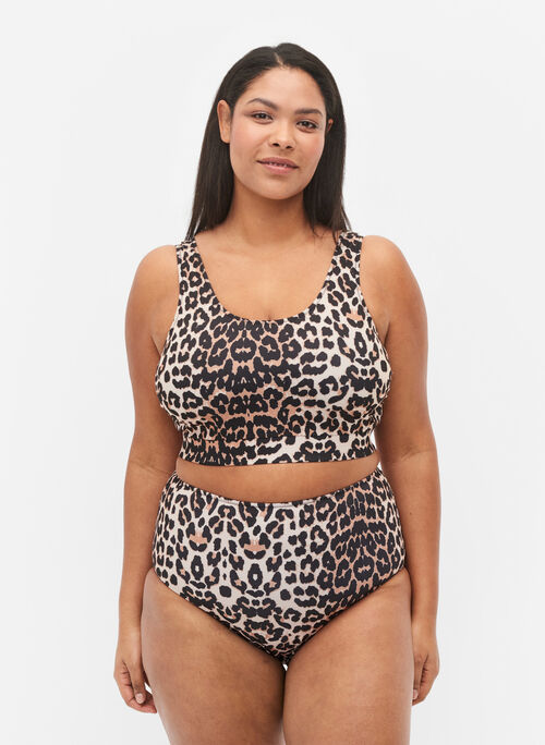 Bikinitruse med høyt liv og mønster, Leo, Model