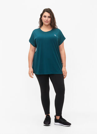 Kortermet trenings T-skjorte, Deep Teal, Model image number 2