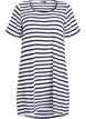 Stripete jerseykjole med korte ermer, Svart, Packshot image number 0