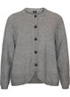 Cardigan med knapper og avrundet front, Gr&aring;, Packshot image number 0