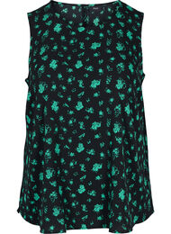 Topp uten ermer med mønster, Green Flower AOP