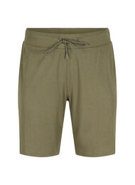 Løse shorts med en ribbet struktur, Ivy Green