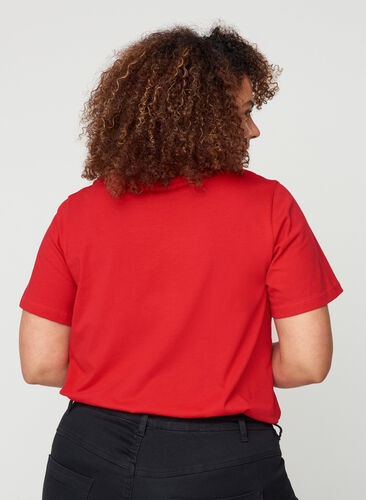 T-skjorte med julemotiv og paljetter, Red, Model image number 1