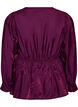 Skinnende viskosebluse med peplumeffekt, Lilla, Packshot image number 1