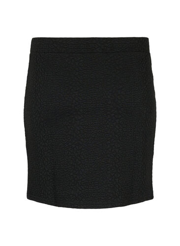 Kort skjørt med tekstur, Black, Packshot image number 1