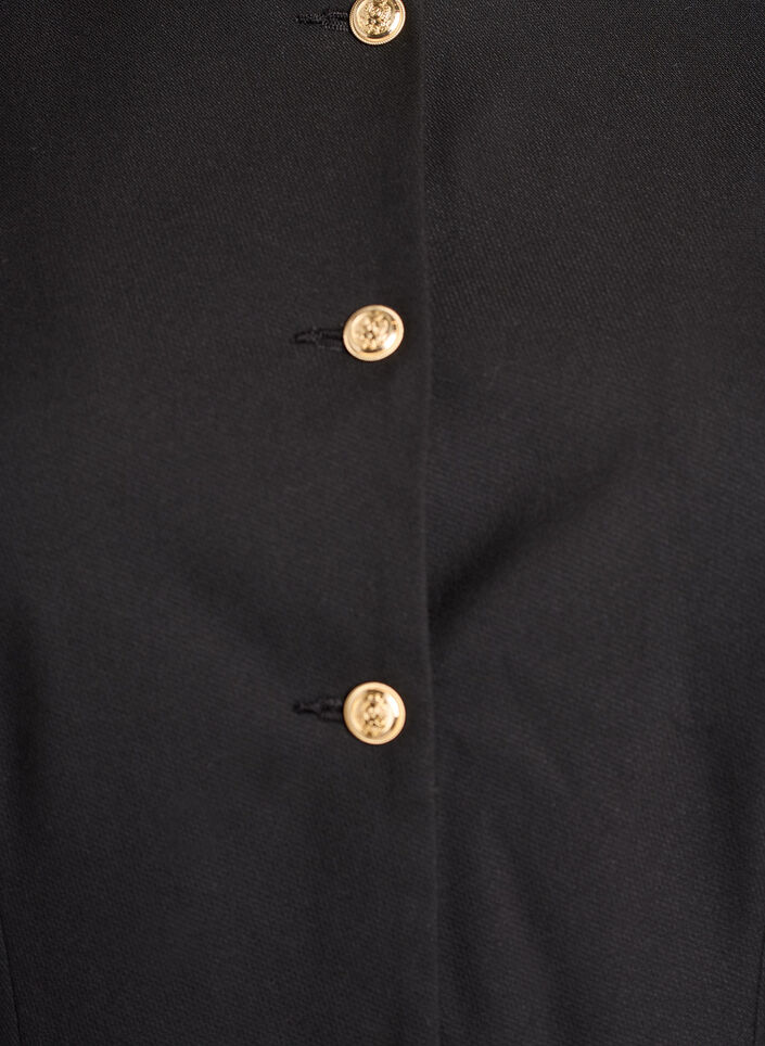 Kort jakke med gullfargede knapper, Svart, Packshot image number 2