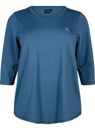 Treningsbluse med 3/4-ermer, Bl&aring;
