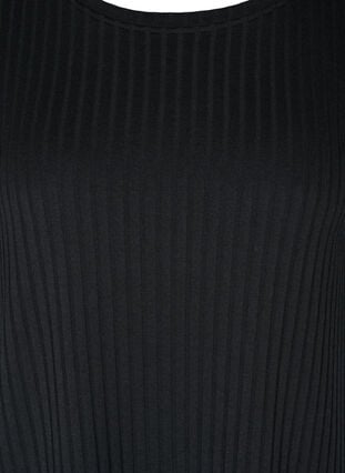 Midikjole med 2/4-ermer og volanger, Black, Packshot image number 2