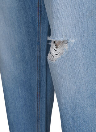 Mille mom fit-jeans med revner, Light Blue, Packshot image number 3