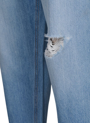 Zizzi Mille mom fit-jeans med revner, Light Blue, Packshot image number 3