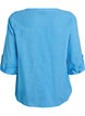 Bluse i bomull med V-hals, Bl&aring;, Packshot image number 1