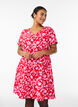 Kort A-linje kjole med blomstertrykk, R&oslash;d, Model image number 0