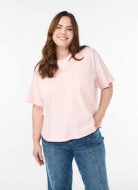 Boxy bomulls-t-skjorte, Rosa Boxy bomulls-t-skjorte, Rosa, Model