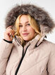 Lang vinterk&aring;pe med kroklukking og en imitert pelskrage, Beige, Model image number 4