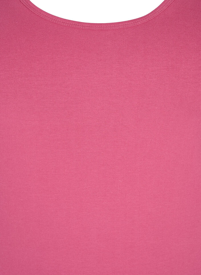 Ensfarget basic topp i bomull, R&oslash;d, Packshot image number 2