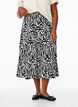 Langt skjørt med sebramønster, Black w. White Zebra, Model image number 2