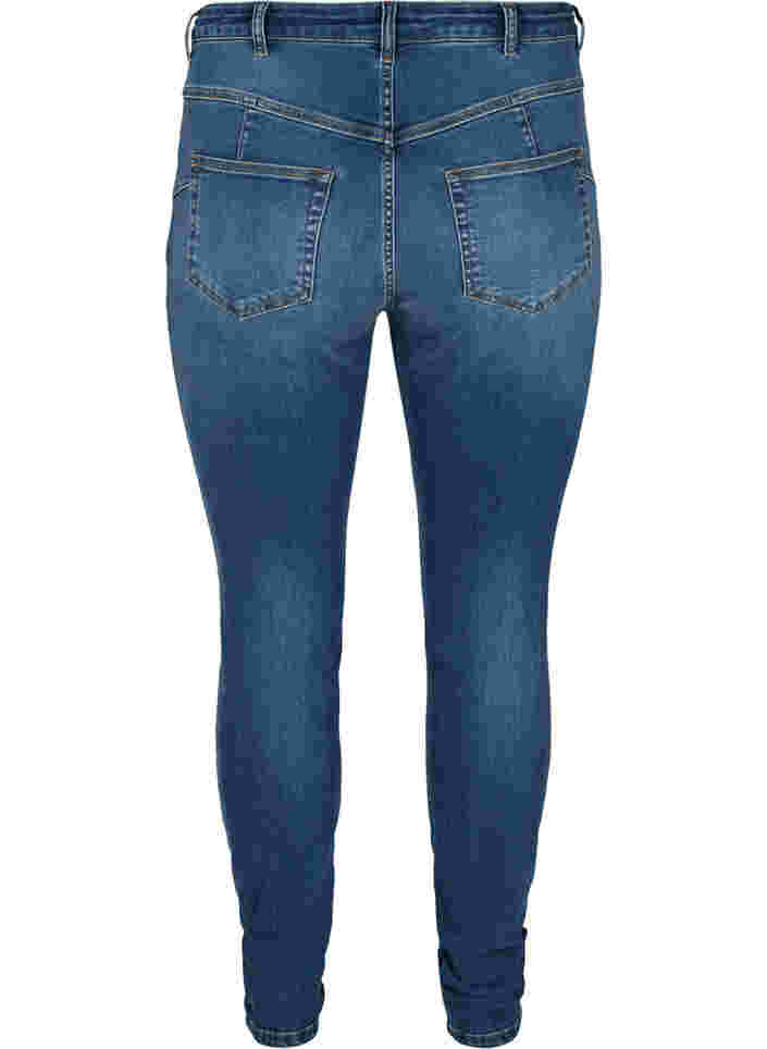 Amy jeans med høyt liv og push-up, Blue denim, Packshot image number 1