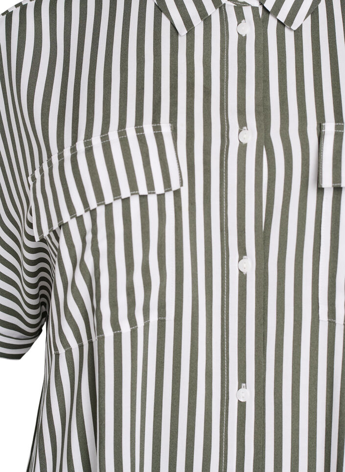 FLASH - Lang skjortekjole med korte ermer, Grønn, Packshot image number 2