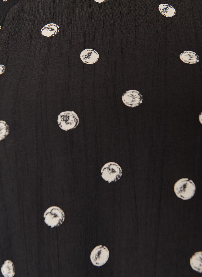 Kort kjole i viskose med ballongermer, Svart, Packshot