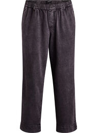 Vide jeans med elastisk linning, Grå