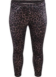 Velourleggings med leopardmønster, Brown Leo AOP