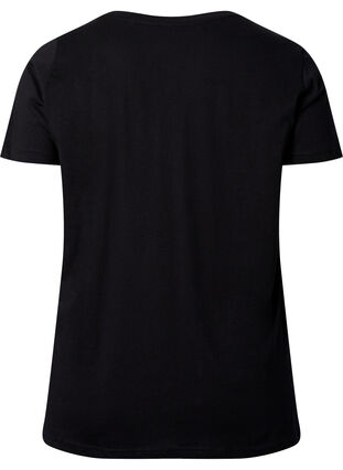 T-skjorte til trening med trykk, Black w. Run Away, Packshot image number 1
