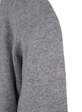 Zizzi Lang strikket cardigan med lommer, Grå, Packshot image number 2