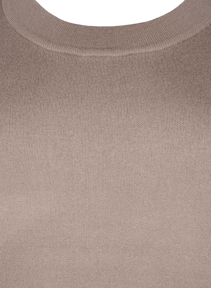 Strikket kjole med broderidetaljer, Desert Taupe Comb, Packshot image number 2