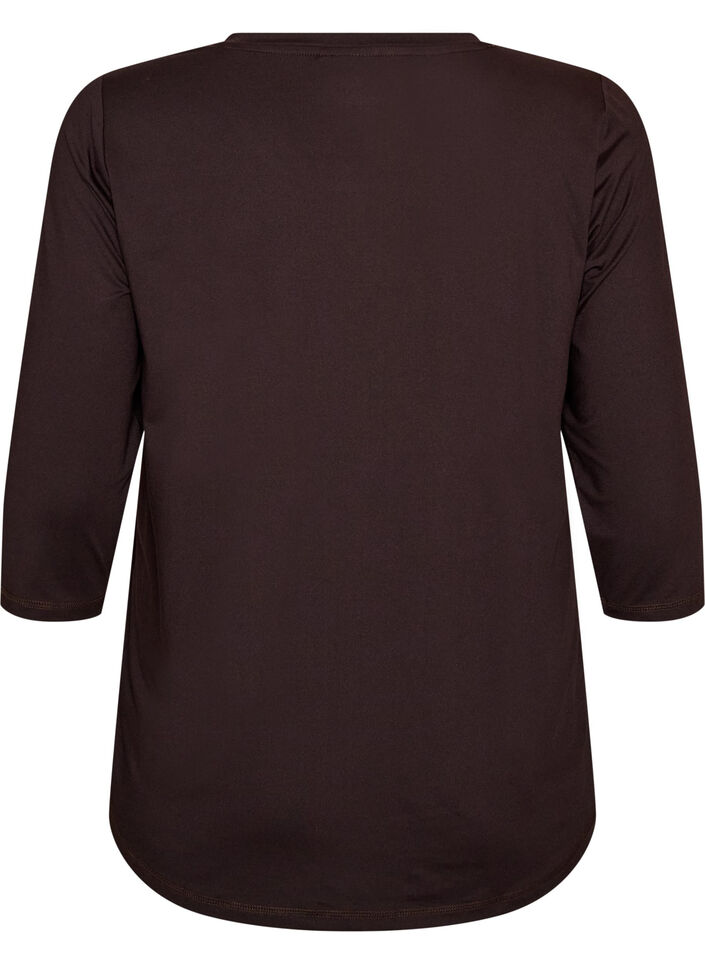 Treningsgenser med 3/4-ermer, Brown, Packshot image number 1