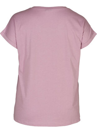 T-skjorte i bomullsmiks, Lavender Mist Mel., Packshot image number 1