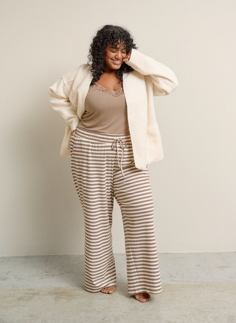 Loose fit cardigan med lommer, Vanilje, Image image number 0