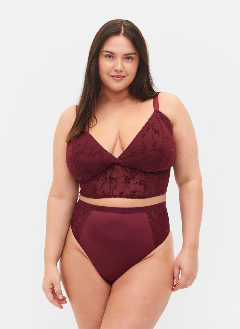 G-streng med normal høyde i livet, Bordeaux Ass, Model image number 0