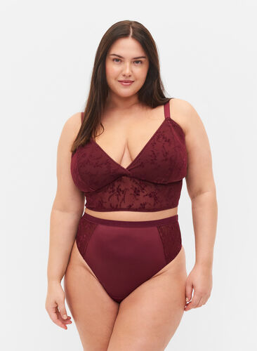 G-streng med normal høyde i livet, Bordeaux Ass, Model image number 0