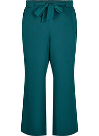 Løse bukser med høy midje og knytebelte, Grønn Løse bukser med høy midje og knytebelte