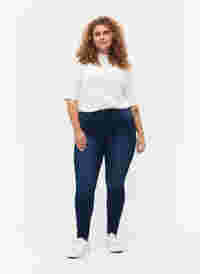 Super slim Amy jeans med høyt liv, Blue denim, Model