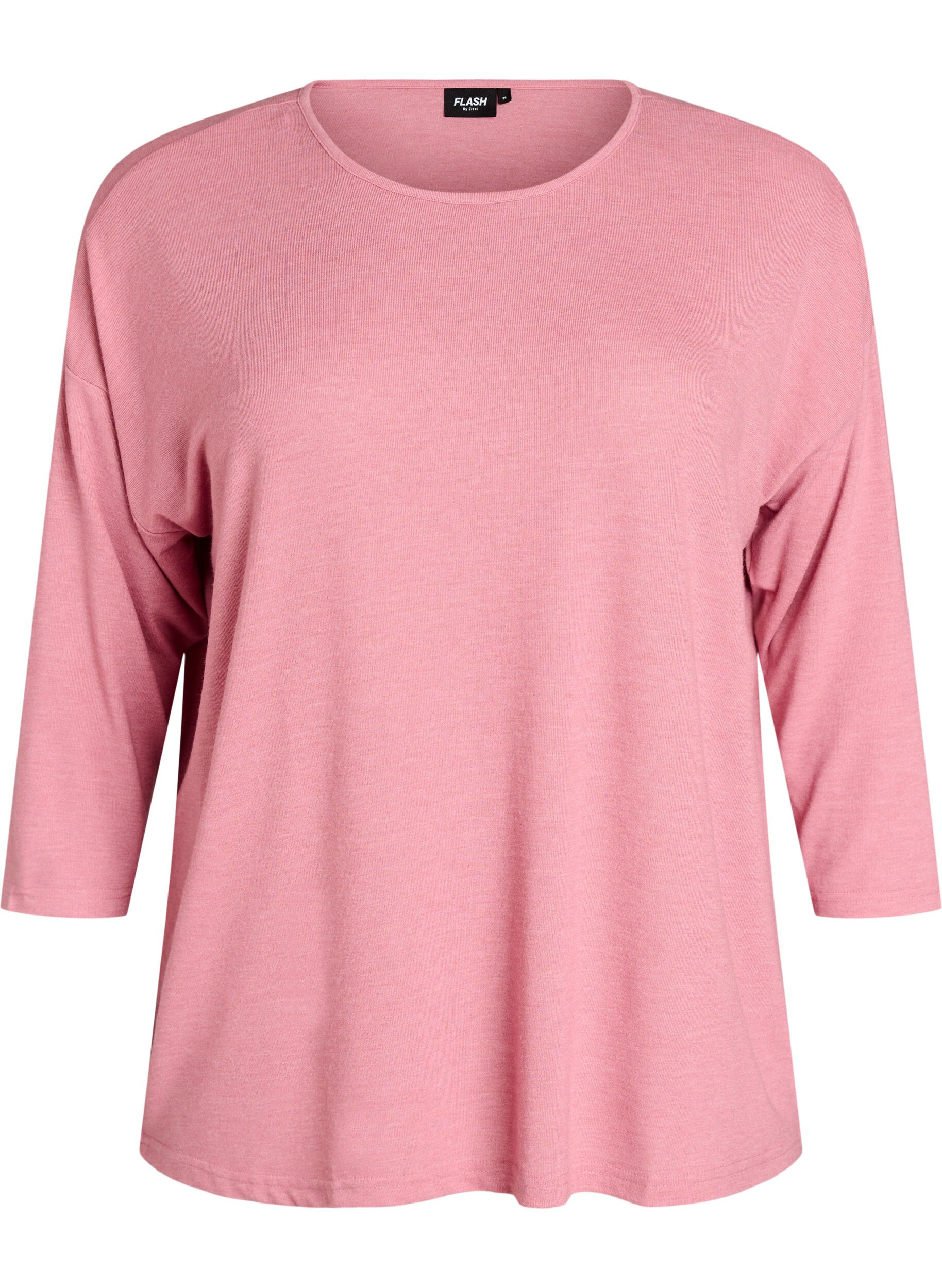 ZizziJersey bluse med 3/4 ermer, Rosa, Packshot image number 0