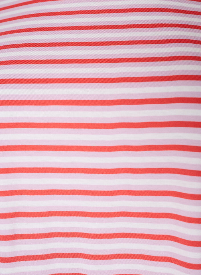 Lang oversized stripete T-skjorte i &oslash;kologisk bomull, Lilla, Packshot image number 2