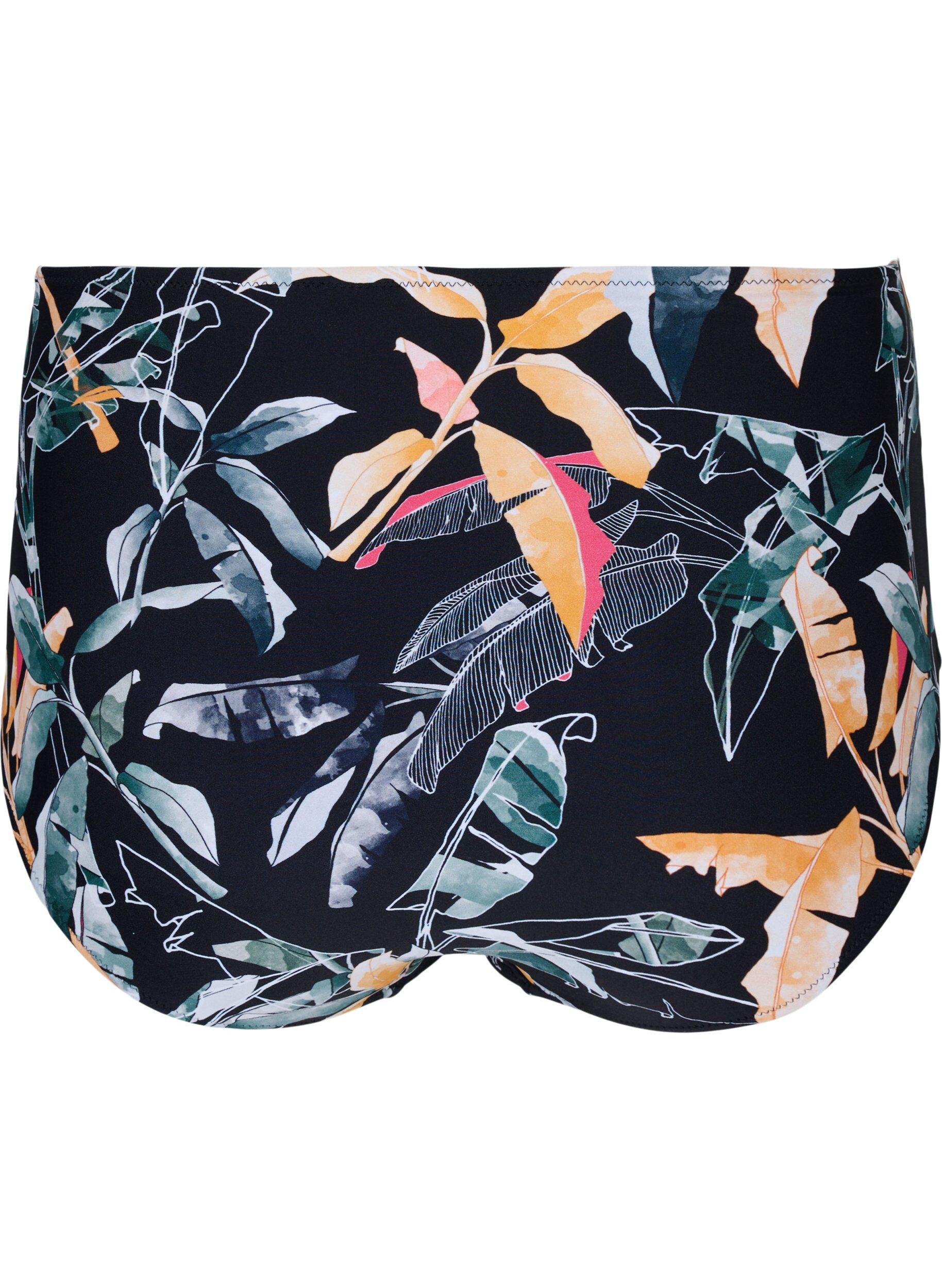 Zizzi M&oslash;nstrete bikinitruse med ekstra h&oslash;yt liv, Leaf Print, Packshot image number 1