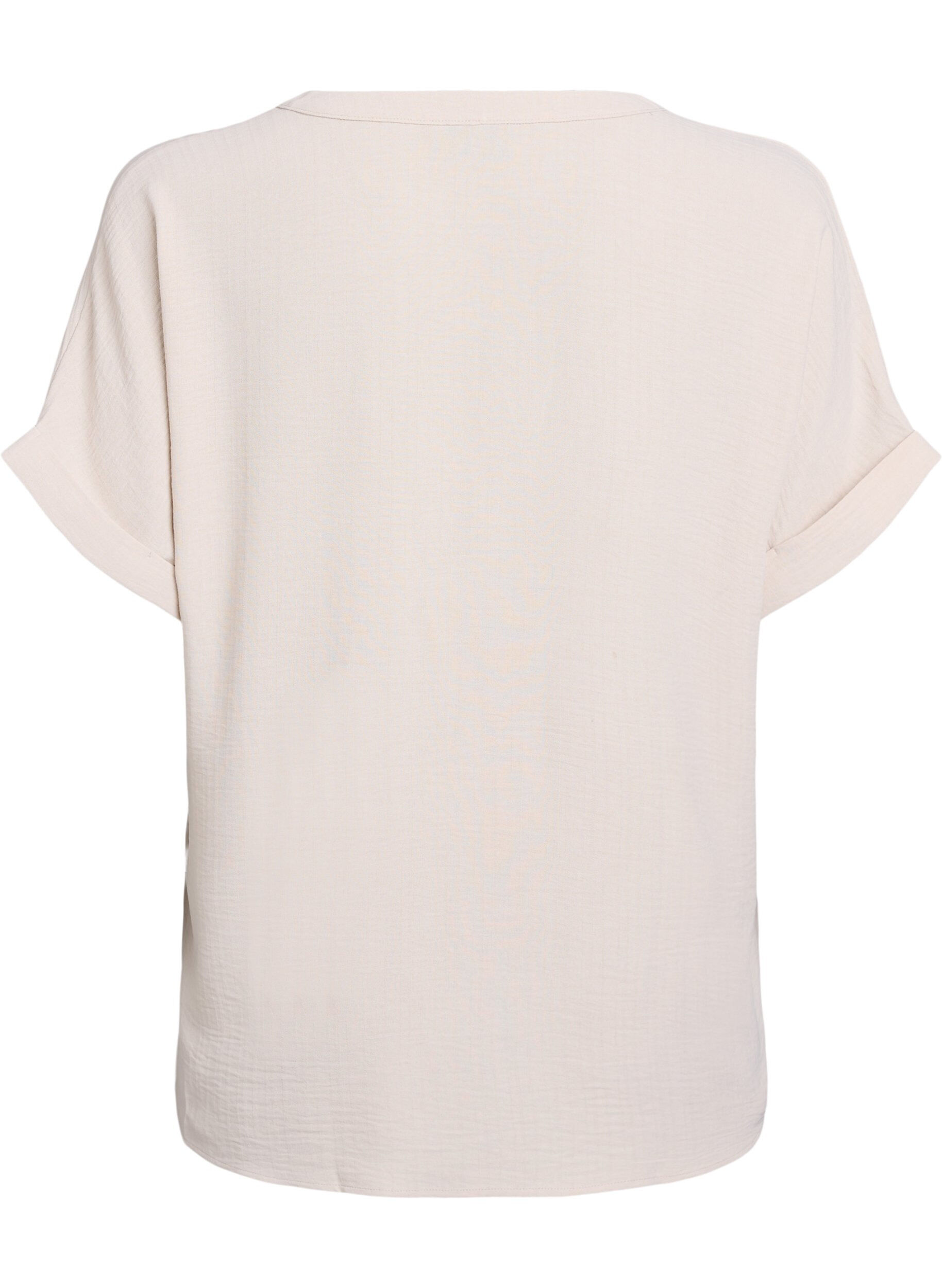 ZizziL&oslash;s bluse med korte ermer, Beige, Packshot image number 1